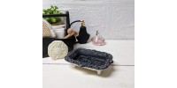 Porte-savon en fonte style antique noir et blanc